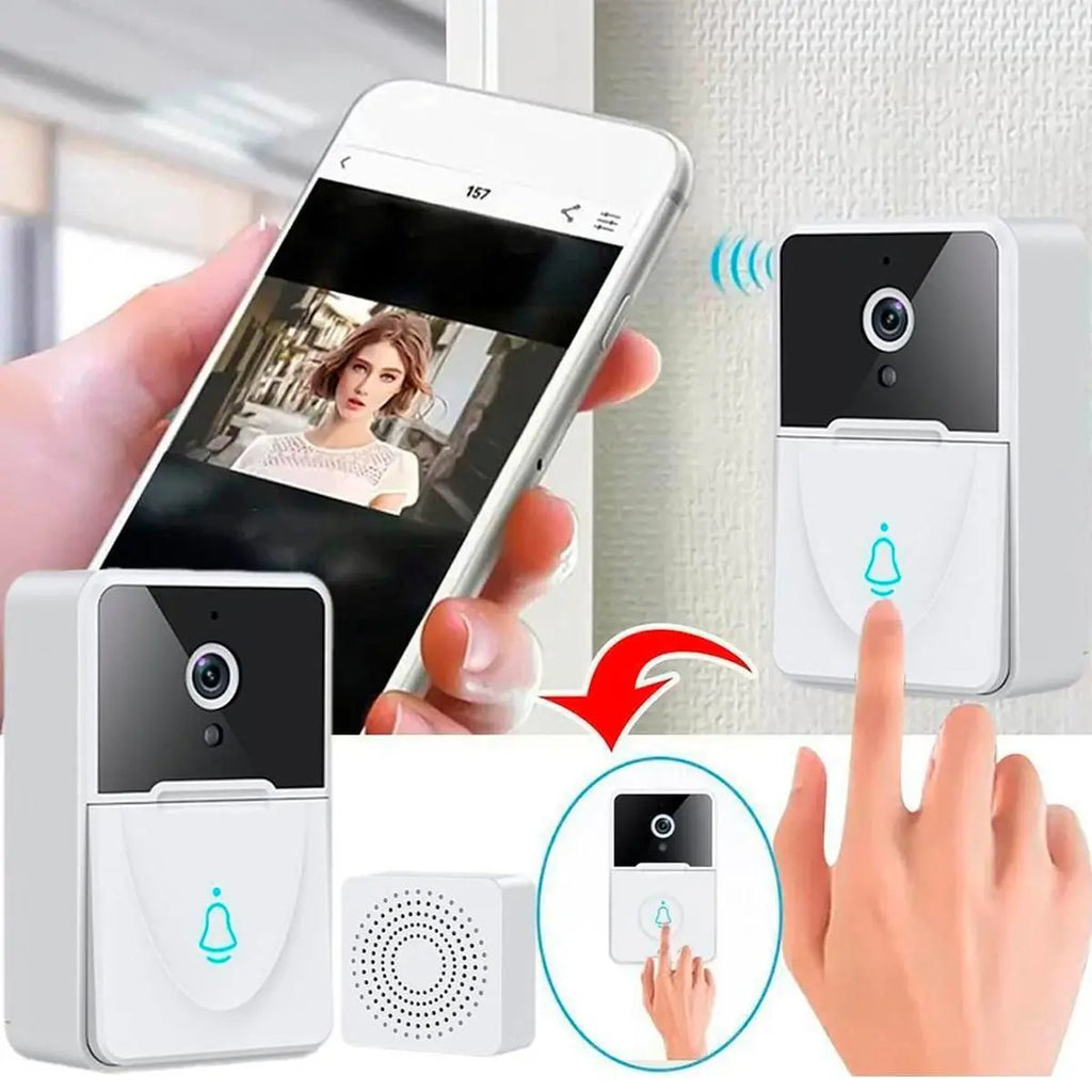 Timbre Cámara De Video Inalámbrica Visual M8 Color Blanco