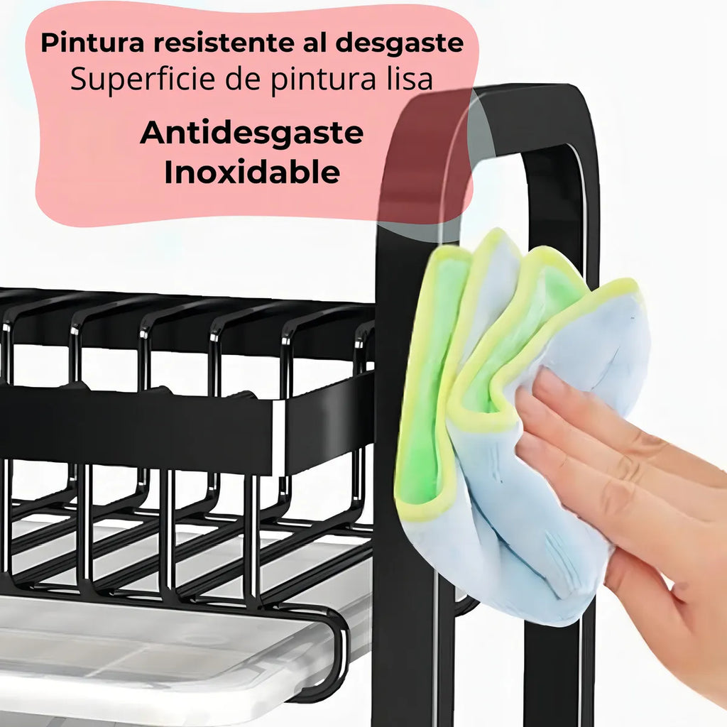 Escurridor Secador De Loza Platos 2 Niveles Metálico Negro