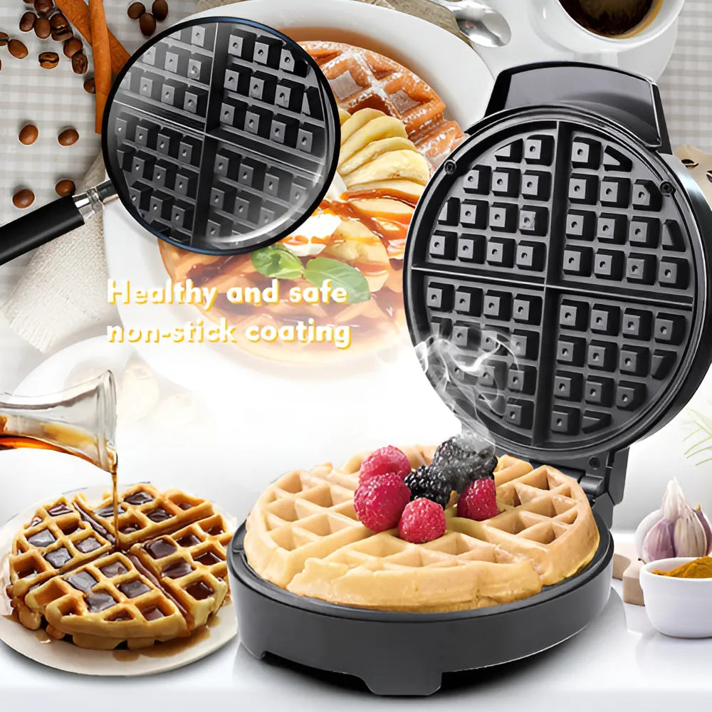 Waflera Electrica Máquina Hacer Waffles Cocina Reposteria Xl Negro