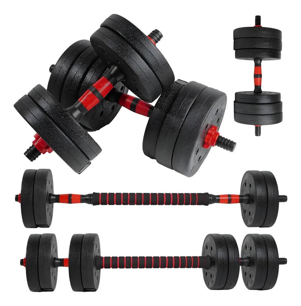 Set De Mancuernas Unibles De 20kg Con Barra De Extensión.
