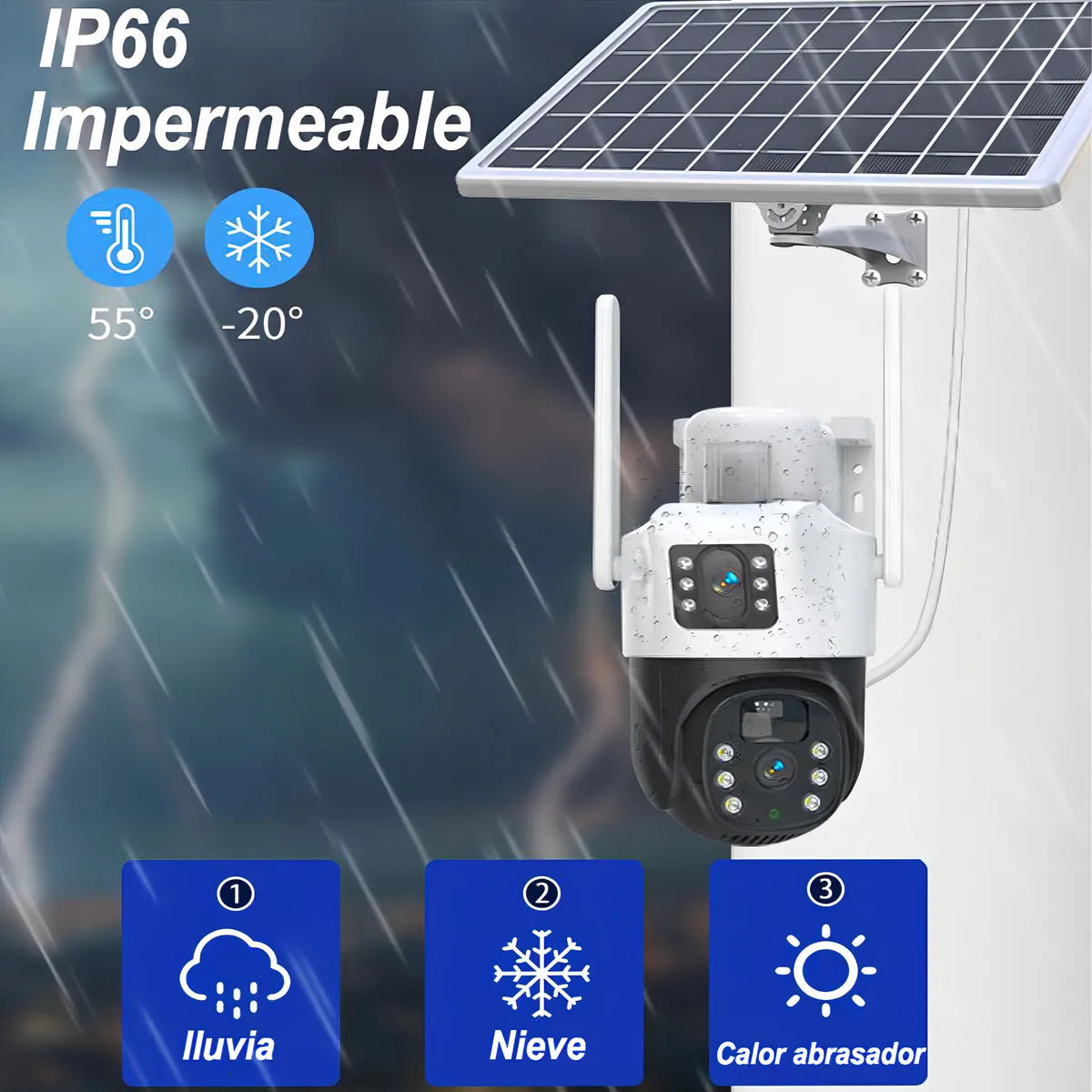 Camara Solar 4mp Exterior Binocular Wifi Vision Nocturna