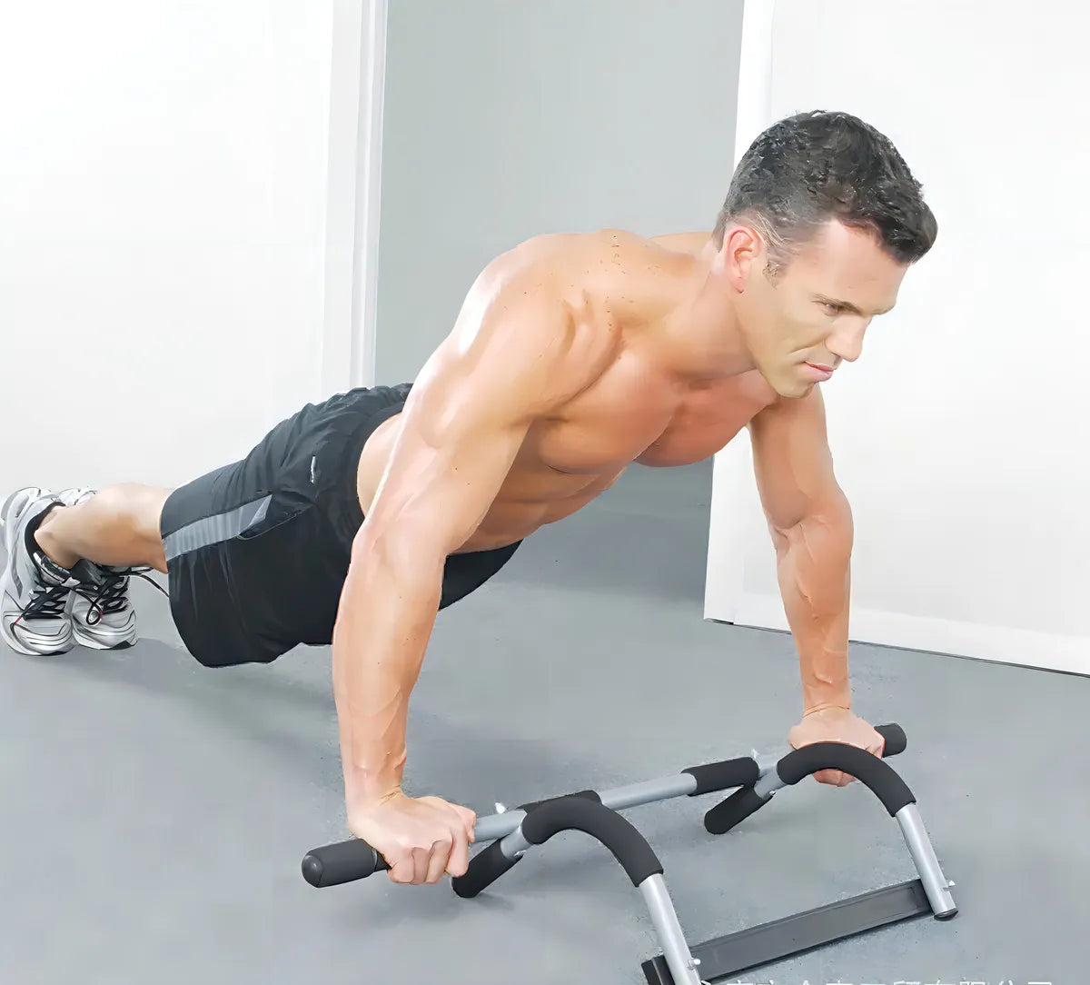 Barra Ejercicio Multifuncional Puerta Abdominales Flexiones Color Negro Ejercicios Fitness Multifunción Muscular