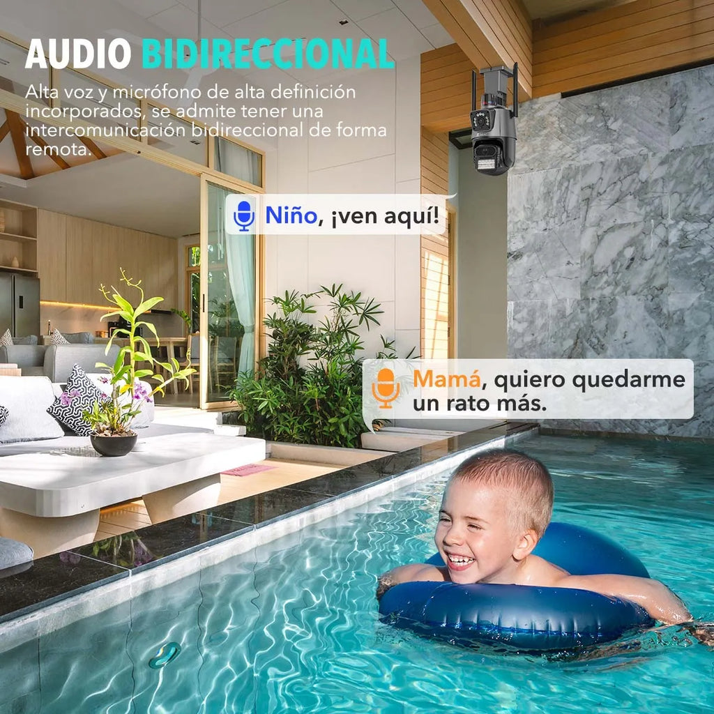 Camara Domo Doble Lente Full Hd 6mp Con Alarma App Icsee