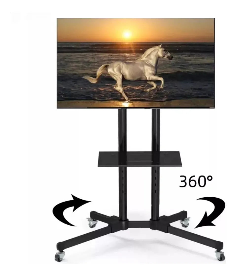 Soporte Tv 32 A 70 Pedestal Soporte Stand Movil Con Ruedas - Negro