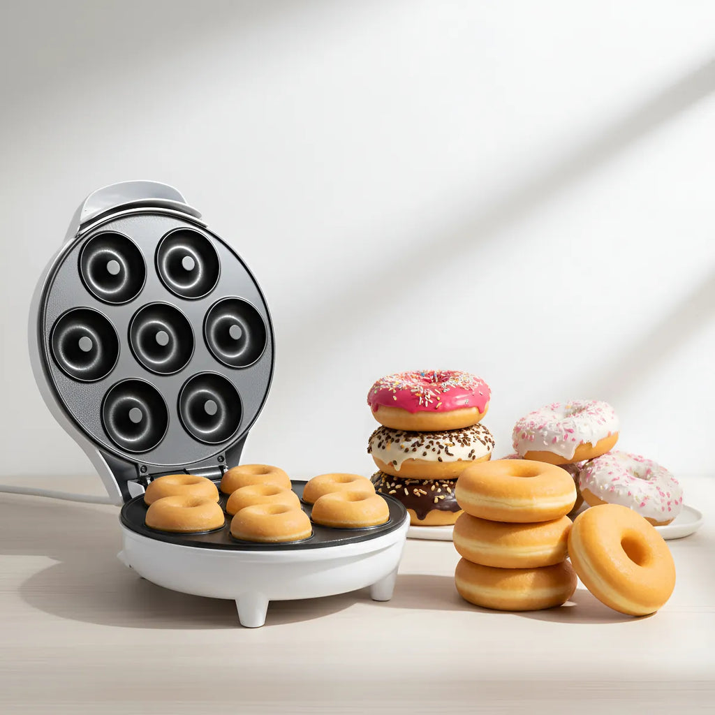 Maquina Para Hacer Donas Antiadherente Crepe Mini Donas Postres 7 Rosquillas