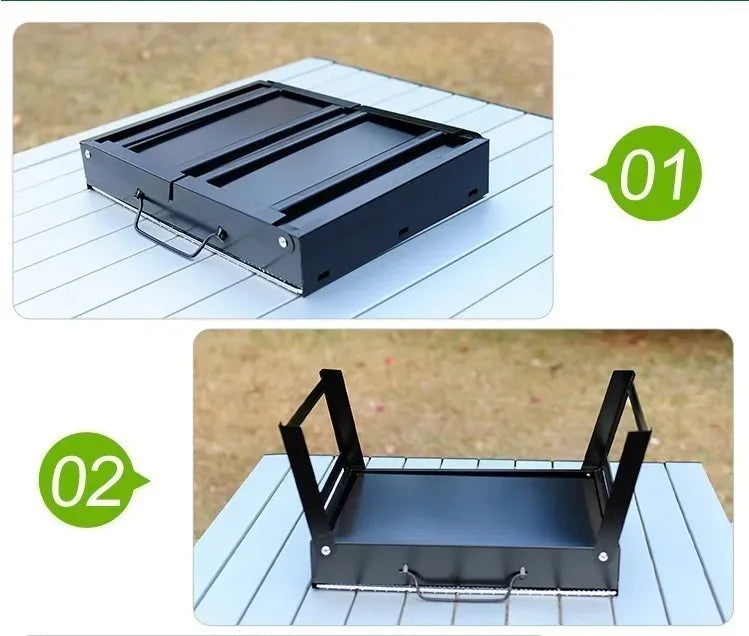 Mini Parrillera Portatil A Carbon Asados Mini Parrillera Color Negro