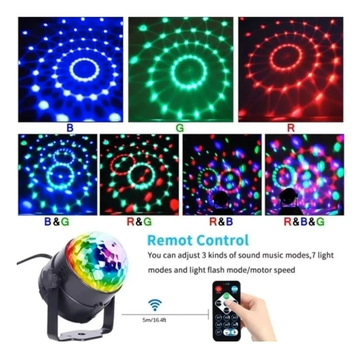 BOLA LUCES LED LASER TIPO DISCO