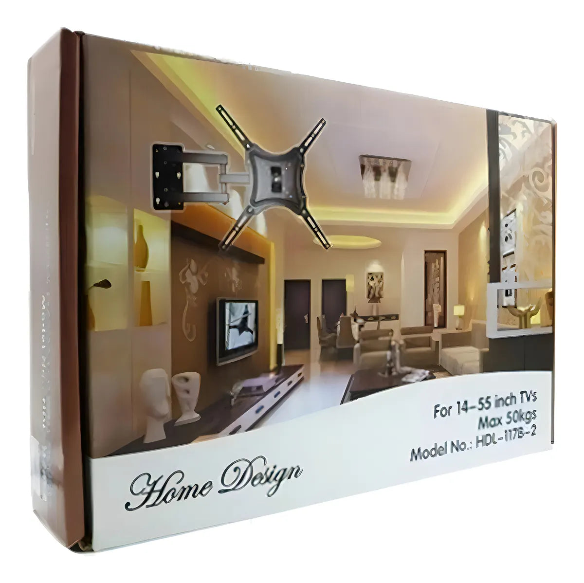 Soporte Tv Brazo Home Desing - 117B-2 14 a 55 Pulgadas Peso Max 50kg Color Negro