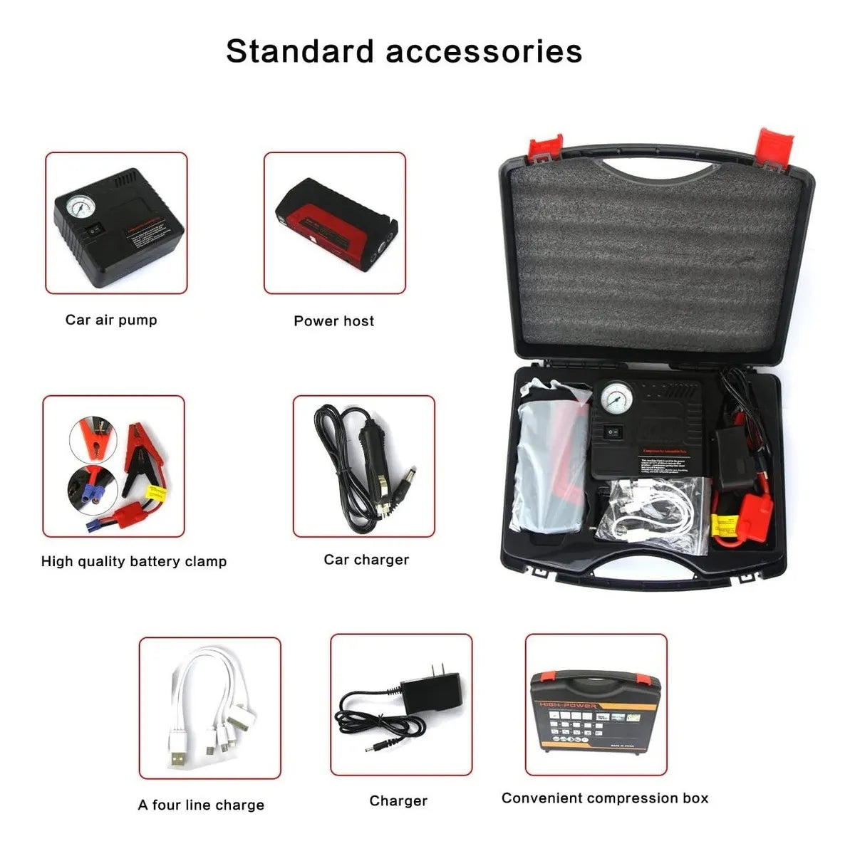Partidor De Auto E Inflador De Neumáticos Partidor+compresor