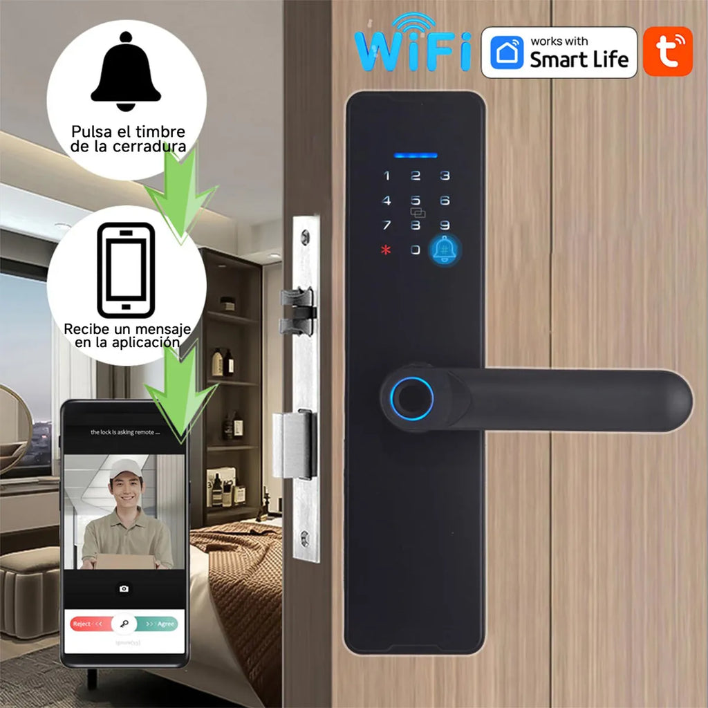 Cerradura inteligente digital inteligente Smart Life Tuya App Wifi