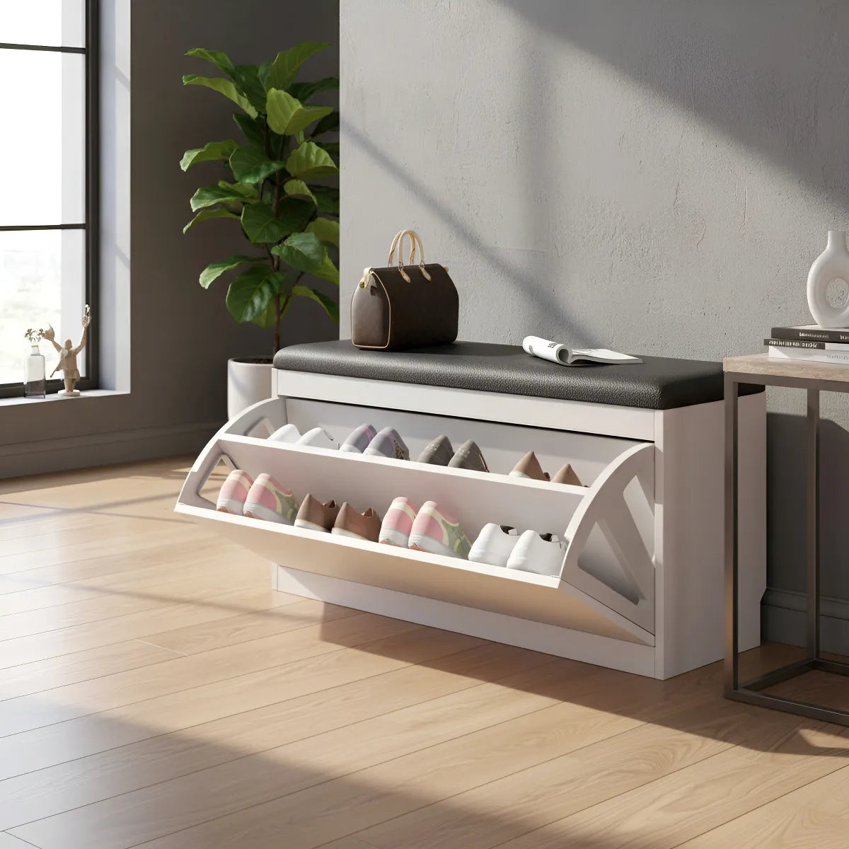 Zapatero Mueble Organizador Con Asiento