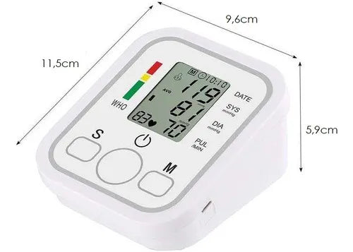 Tensiómetro Digital De Brazo Medidor Presion Arterial Pulso Color Blanco