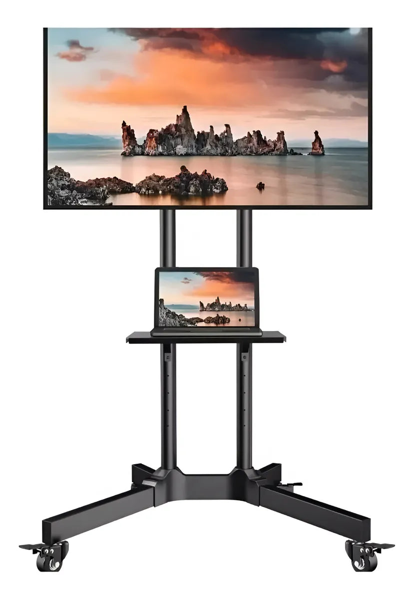 Soporte Tv 32 A 70 Pedestal Soporte Stand Movil Con Ruedas - Negro