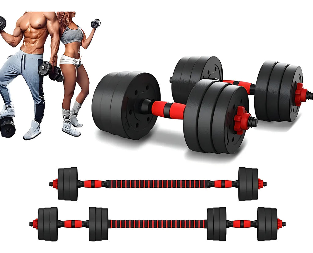 Set De Mancuernas Unibles De 20kg Con Barra De Extensión.