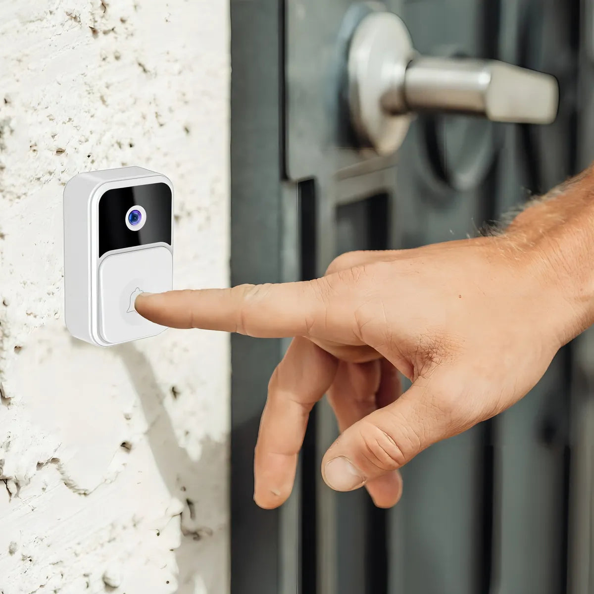 Timbre Cámara De Video Inalámbrica Visual M8 Color Blanco