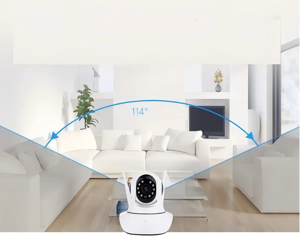 Camara Seguridad Wifi 3 Antenas Motorizada Alta Definicion Color Blanco