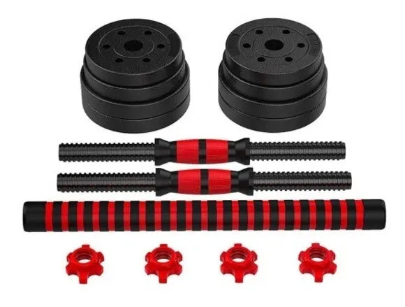 Set De Mancuernas Unibles De 20kg Con Barra De Extensión.