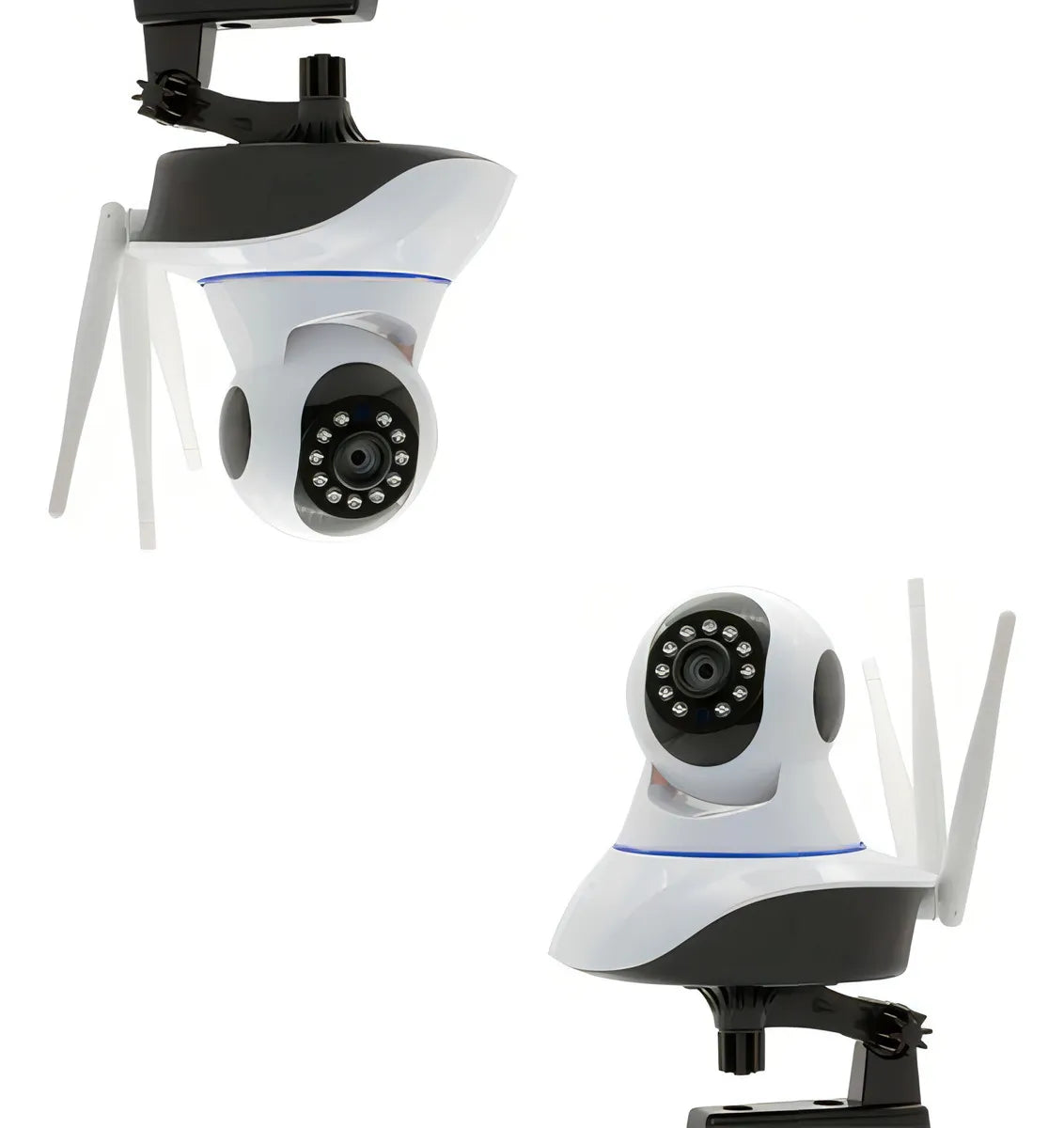 Camara Seguridad Wifi 3 Antenas Motorizada Alta Definicion Color Blanco