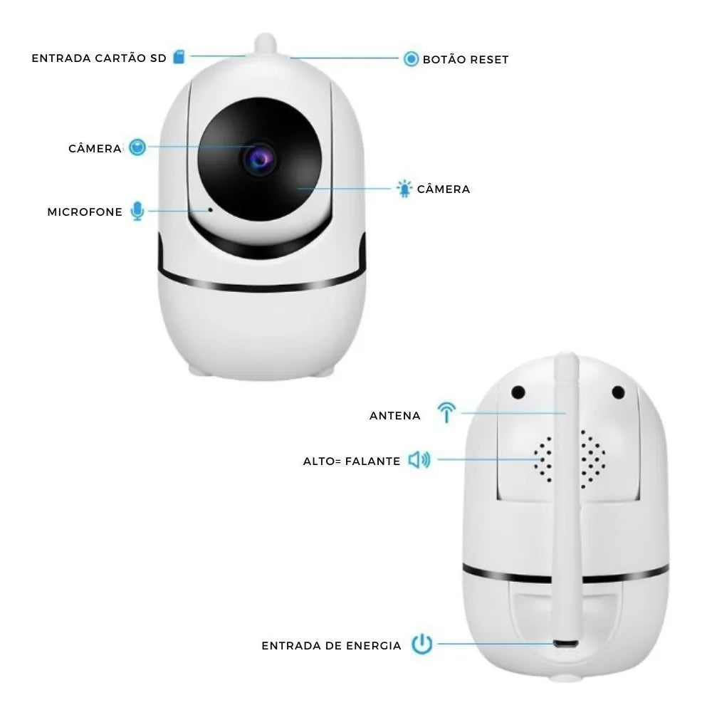 Cámara De Seguridad Wifi Interior Full Hd 360° Fácil Instar Blanca