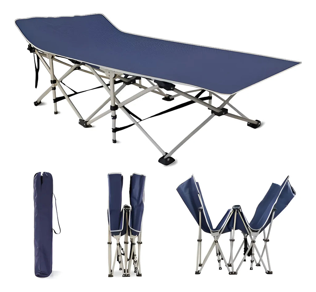 Cama Catre Plegable Resistente Reforzado 150kg + Bolso Camping