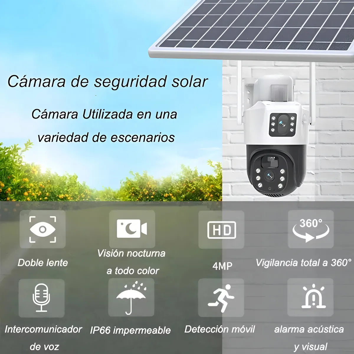 Camara Solar 4mp Exterior Binocular Wifi Vision Nocturna