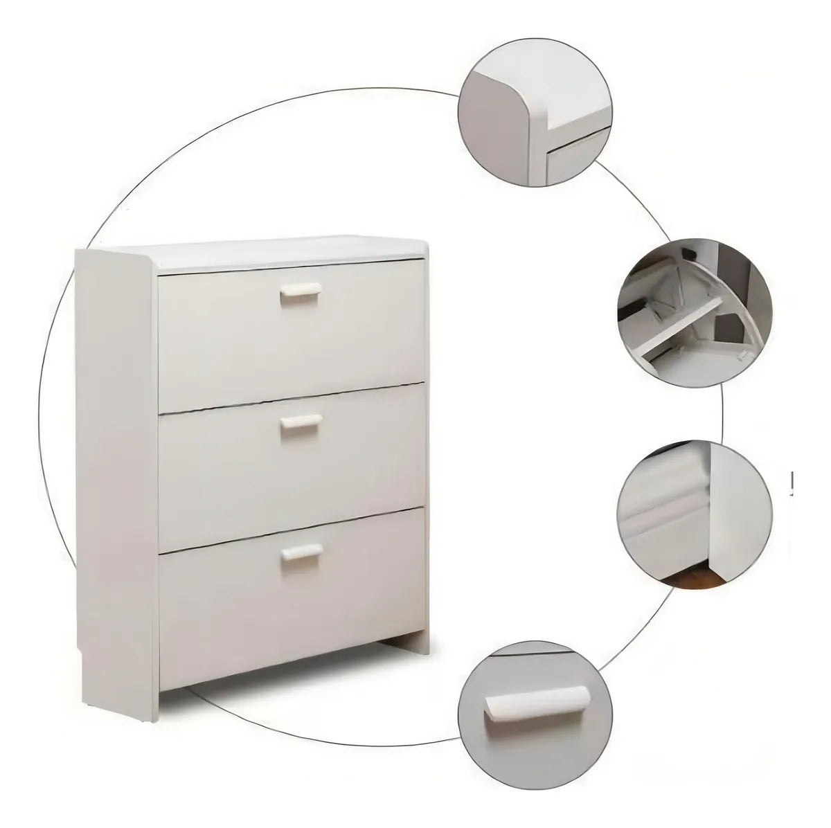 Zapatero Recibidor Organizador Para Zapatos 3 Cajones