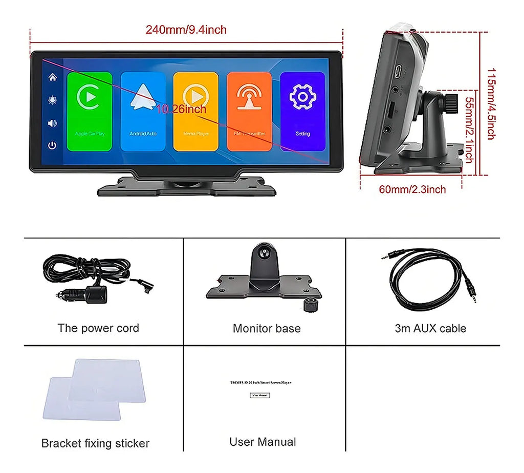 PANTALLA PORTATIL CARPLAY ANDROID AUTO 9"