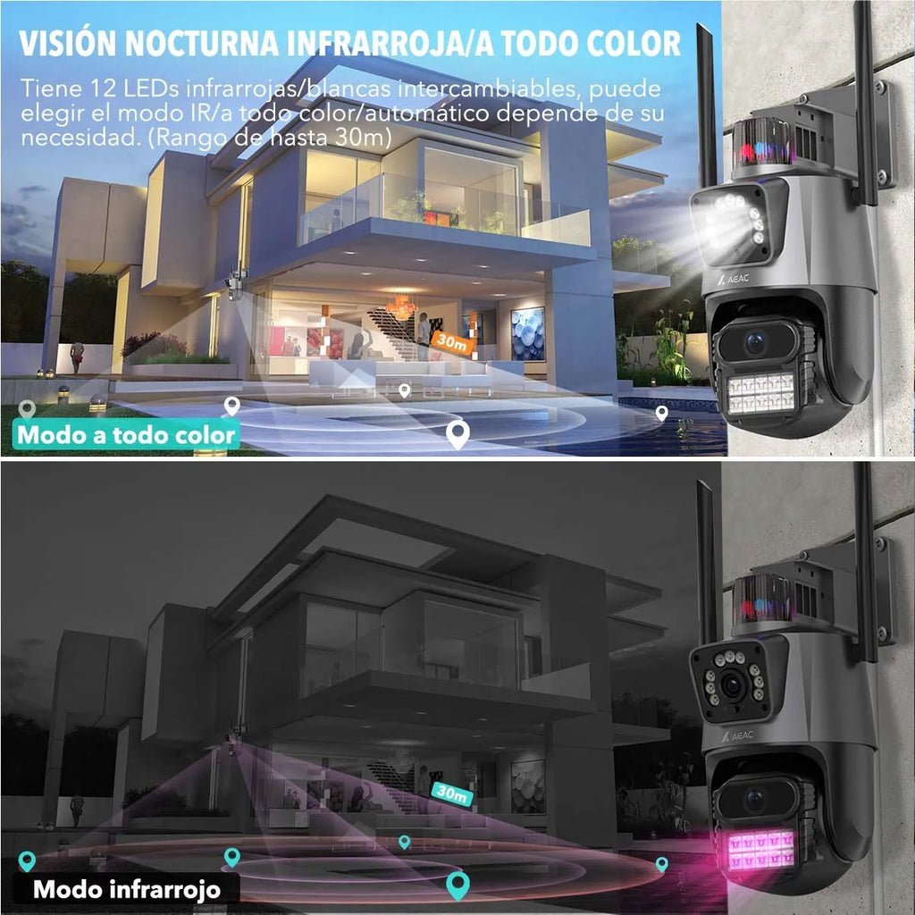 Camara Domo Doble Lente Full Hd 6mp Con Alarma App Icsee