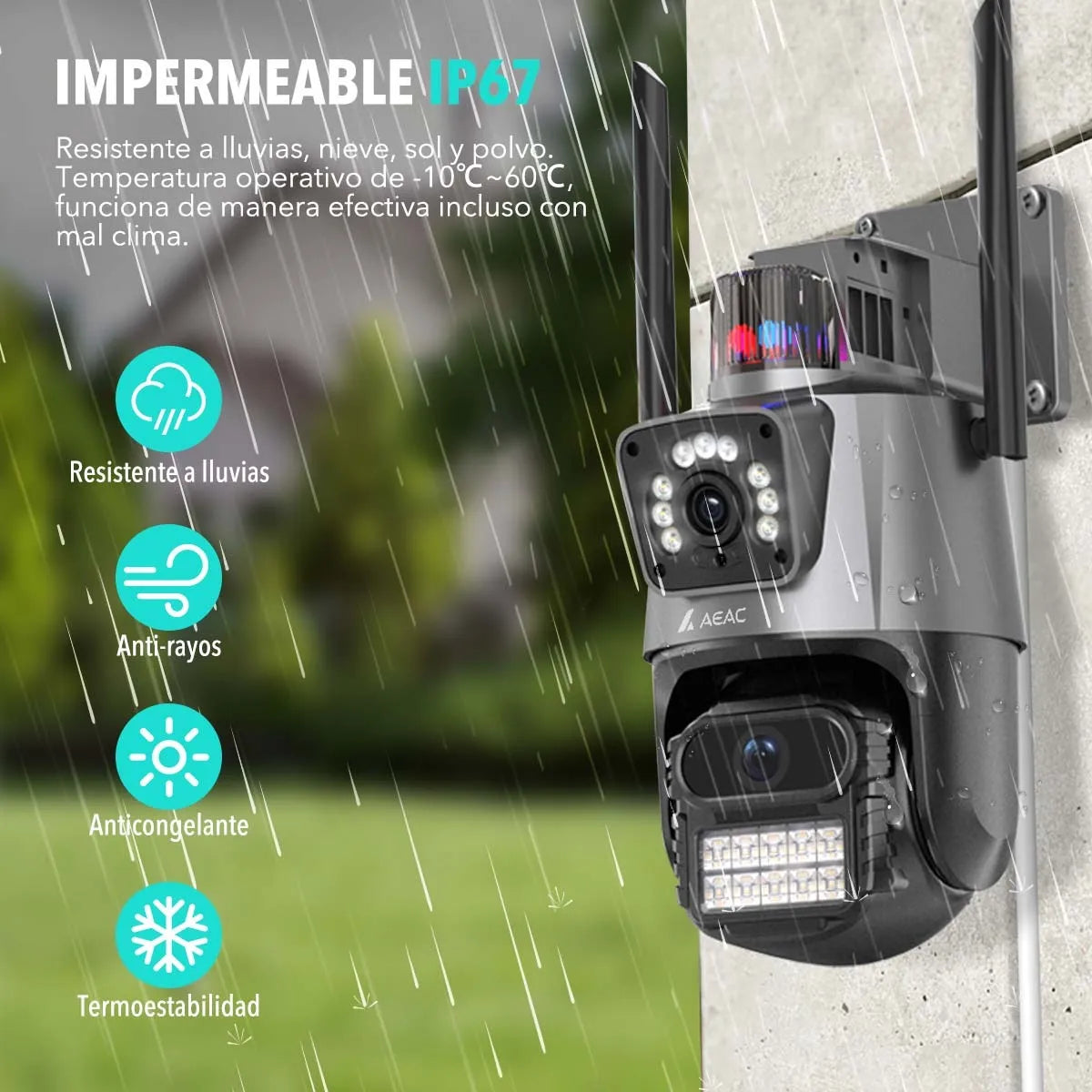 Camara Domo Doble Lente Full Hd 6mp Con Alarma App Icsee