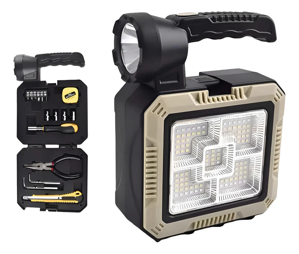 LINTERNA LAMPARA SOLAR POWER BANK CON HERRAMIENTAS