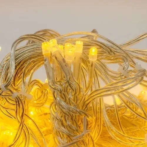 Cortina Guirnalda Luces Led Cálida Exterior 3x2 Metros