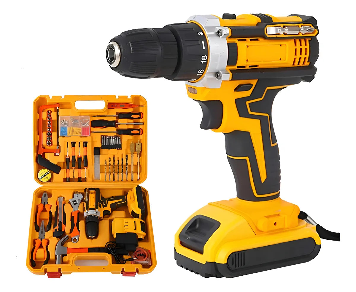 TALADRO 24V INALAMBRICO RECARGABLE 2 BATERIAS + HERRAMIENTAS