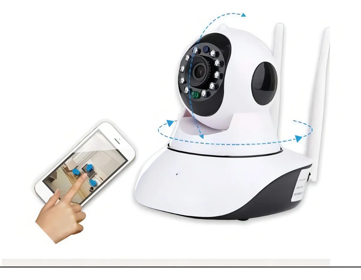 Camara Seguridad Wifi 3 Antenas Motorizada Alta Definicion Color Blanco