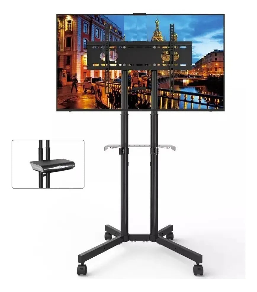 Soporte Tv 32 A 70 Pedestal Soporte Stand Movil Con Ruedas - Negro