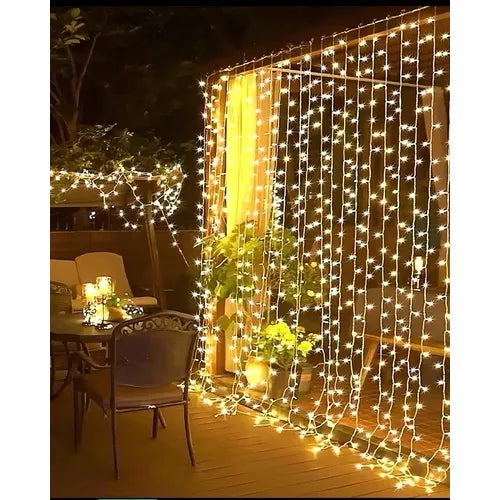 Cortina Guirnalda Luces Led Cálida Exterior 3x2 Metros