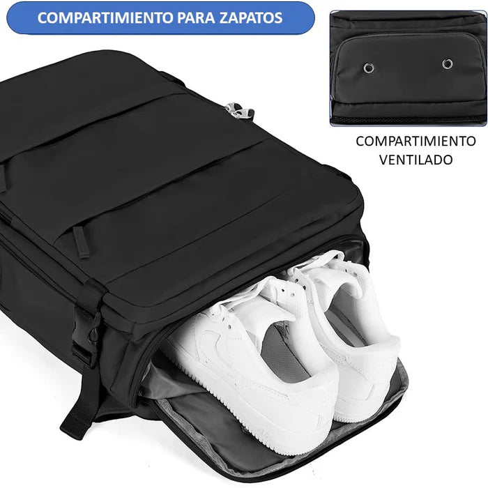 Mochila Bolso Viaje Organizador Abajo Avion 40l Capacidad