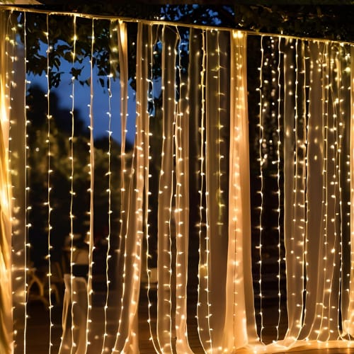 Cortina Guirnalda Luces Led Cálida Exterior 3x2 Metros
