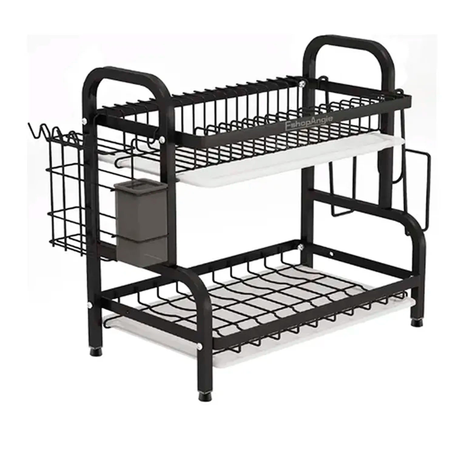 Escurridor Secador De Loza Platos 2 Niveles Metálico Negro
